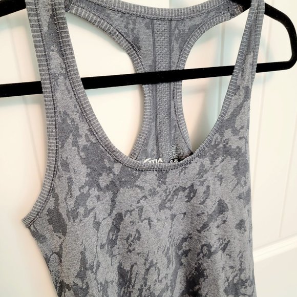 ZYIA Active Size Medium Gray Splash Racer Seamless Tank Top Racerback NWOT - Picture 5 of 10